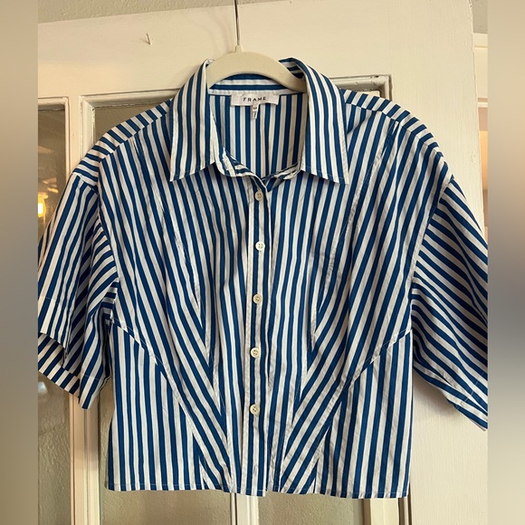 FRAME brand: Striped Organic Cotton Shirt, size small! In great condition! - Picture 5 of 7